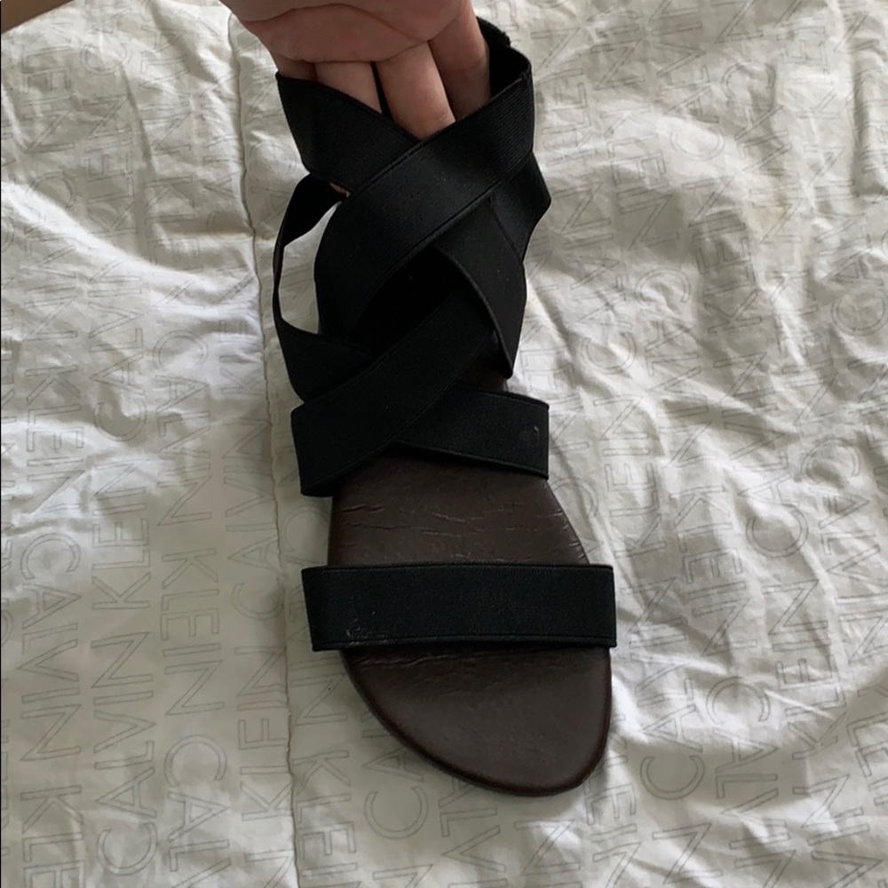 Black strappy ankle sandals